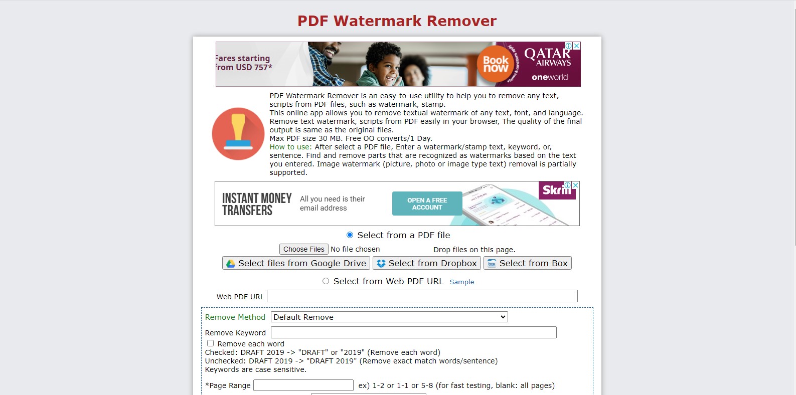 remove a watermark from a pdf with PDF watermark remover