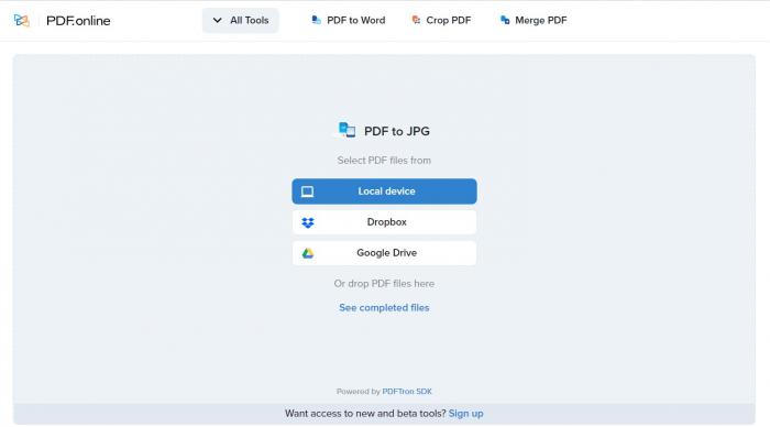 batch convert pdf to jpg with PDF.online