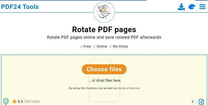 rotate a pdf with PDF24