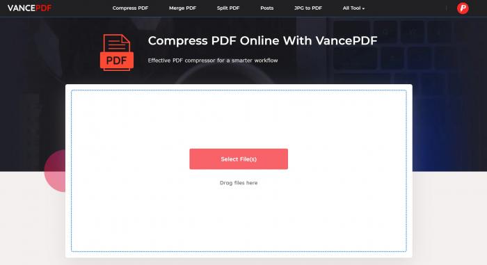 compress large pdf via vancepdf before emailing_step1 