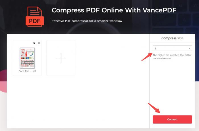 compress large pdf with vancepdf before emailing_step2