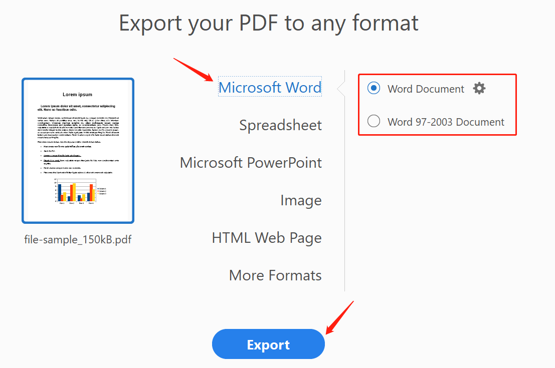 how to convert pdf to word on mac with Adobe_Step3