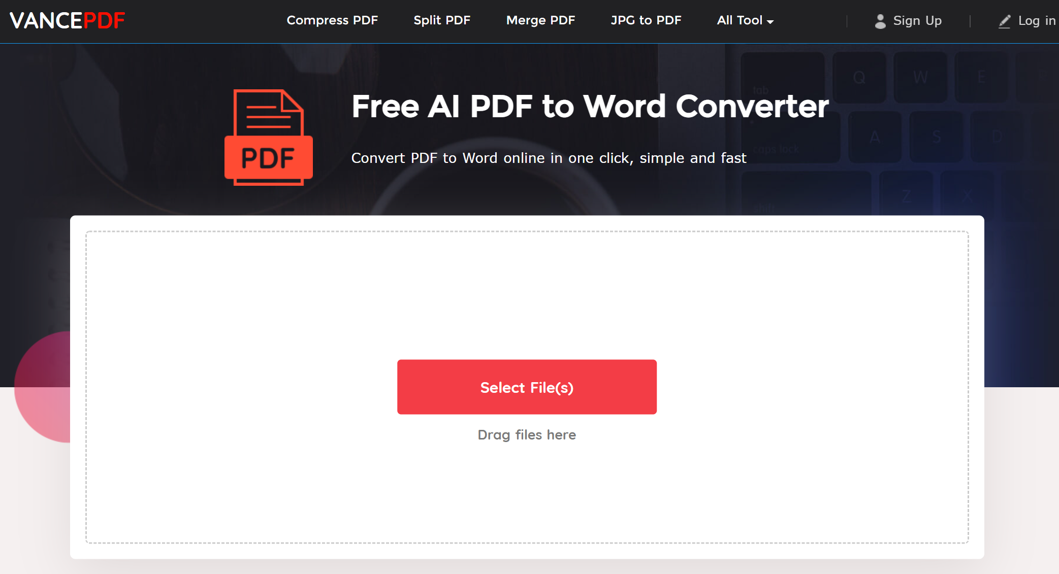 how to convert pdf to word on mac with VancePDF_step1