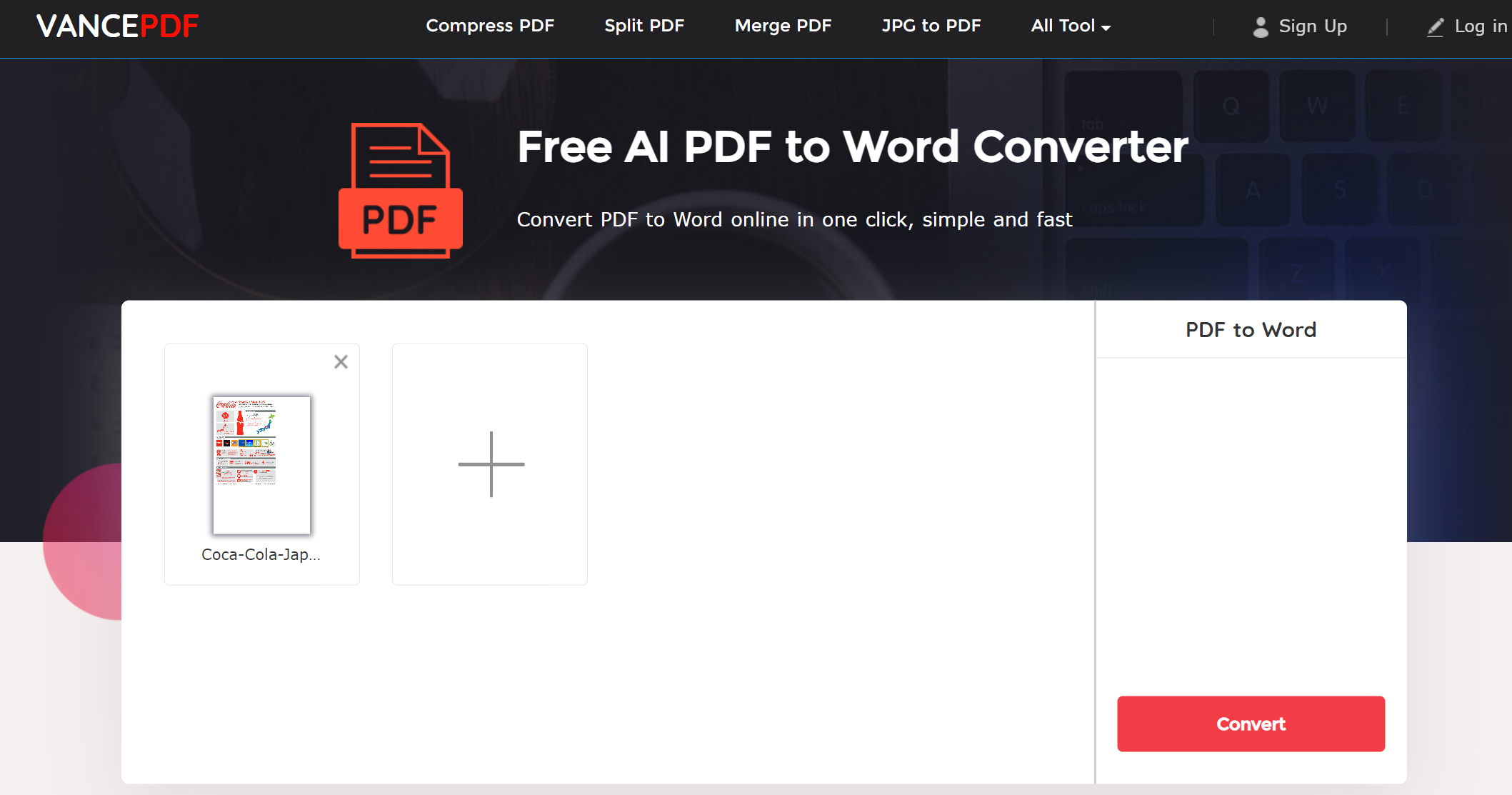 how to convert pdf to word on mac with VancePDF_step2