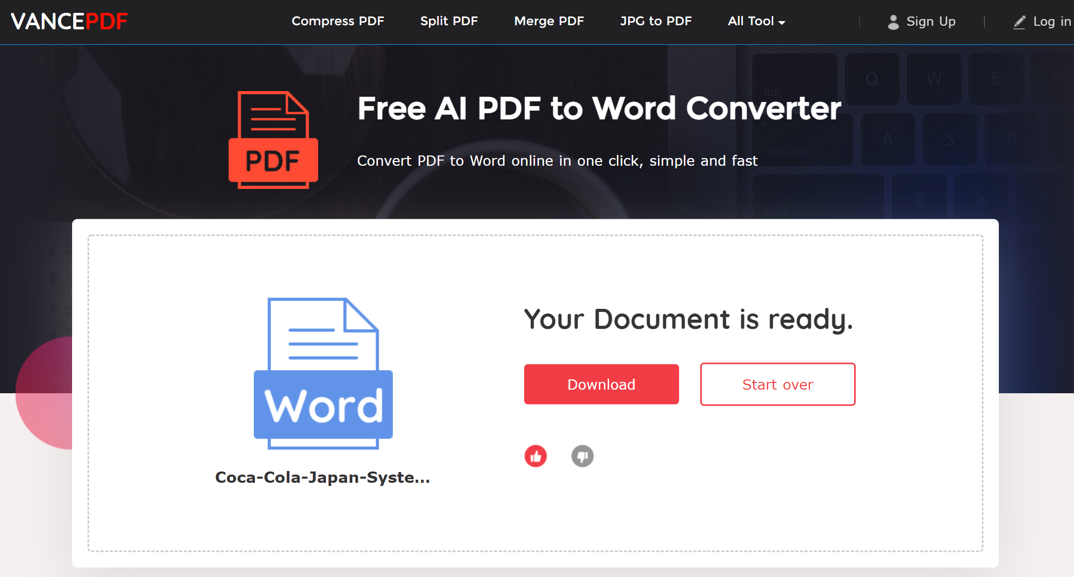 how to convert pdf to word on mac with VancePDF_step3